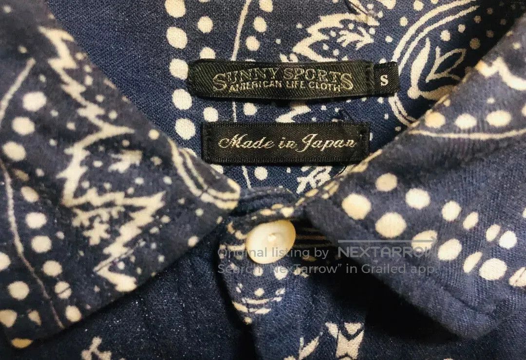 Sunny Sports vintage indigo paisley print shirt. Size US S / EU 44-46 / 1 - 4 Thumbnail