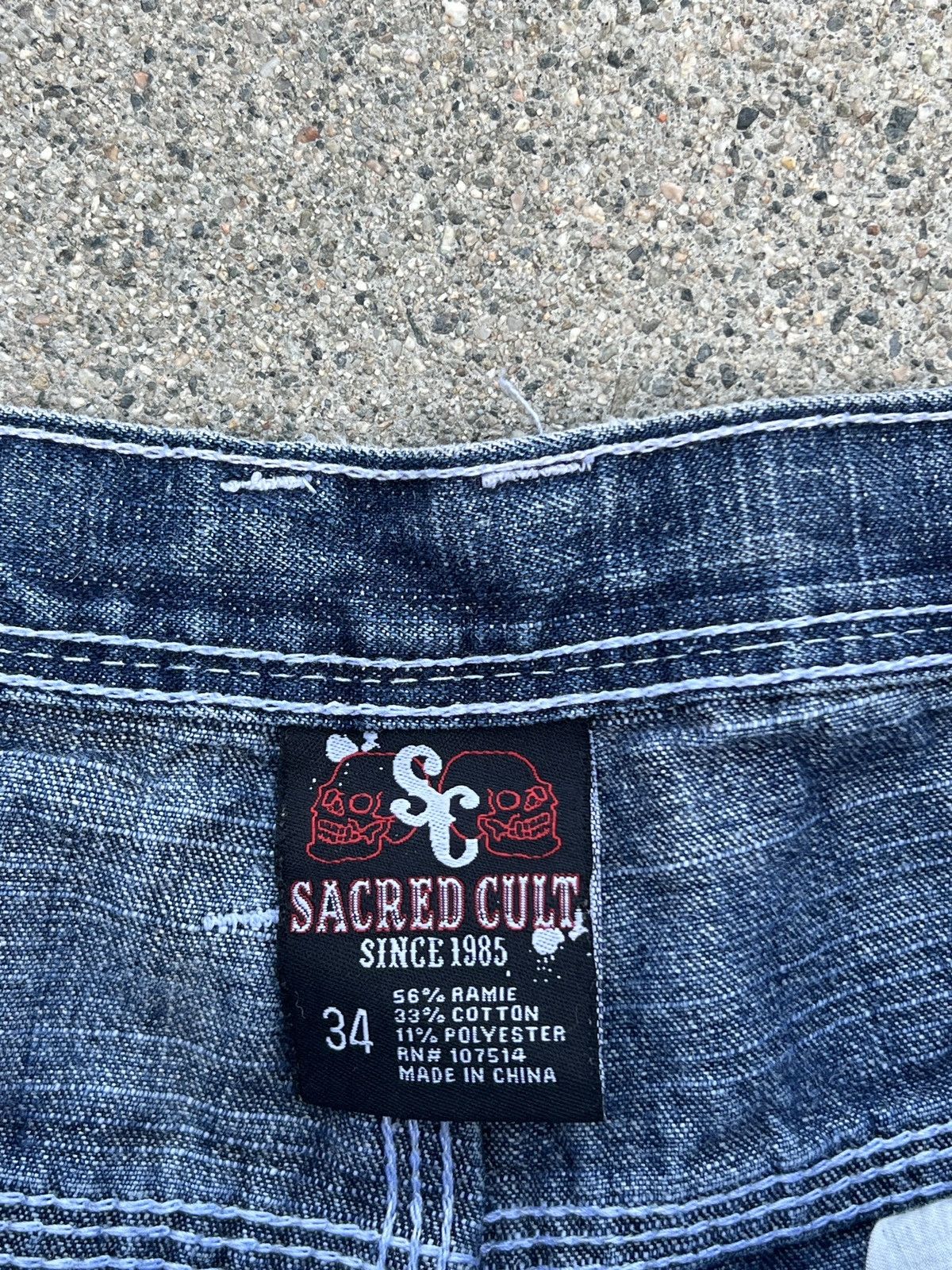 JNCO × Southpole Vintage Sacred Cult Indigo Loose Baggy Denim Shorts Size 34’ Size US 34 / EU 50 - 3 Thumbnail