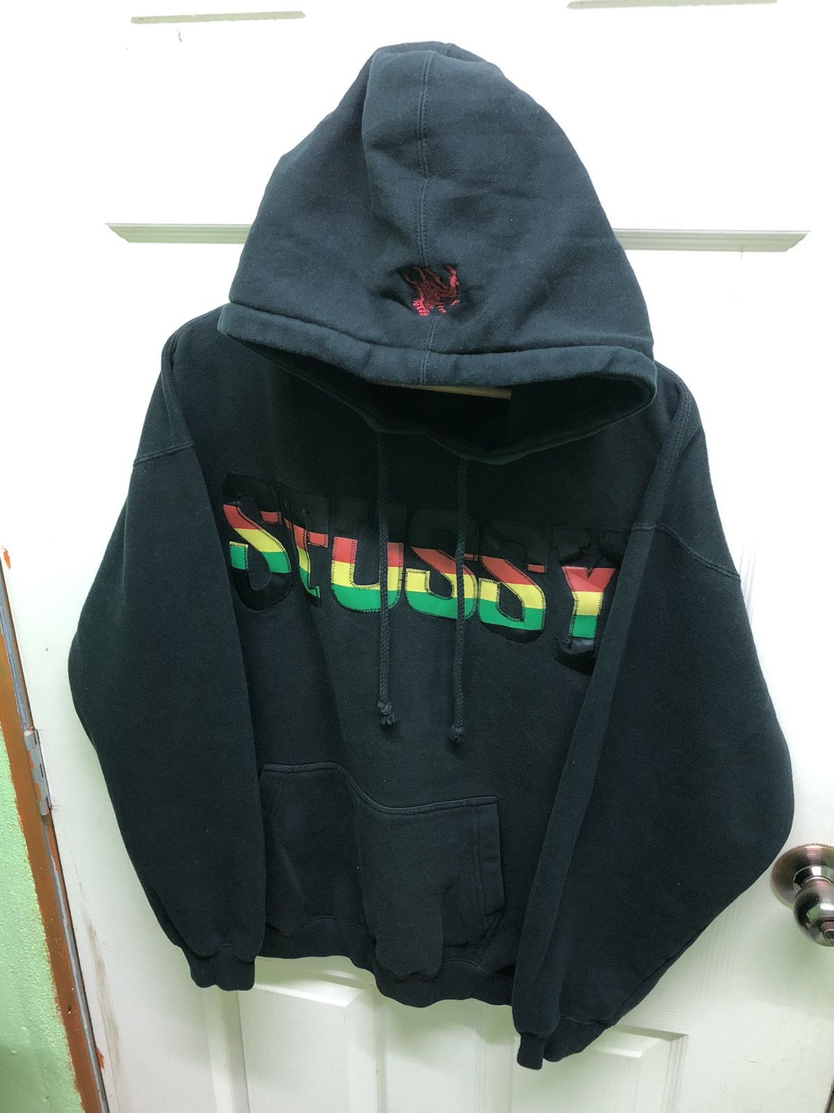Stussy Vintage 00’s Stussy Rasta Embroidered Spellout Hoodie Rare Size US L / EU 52-54 / 3 - 2 Thumbnail