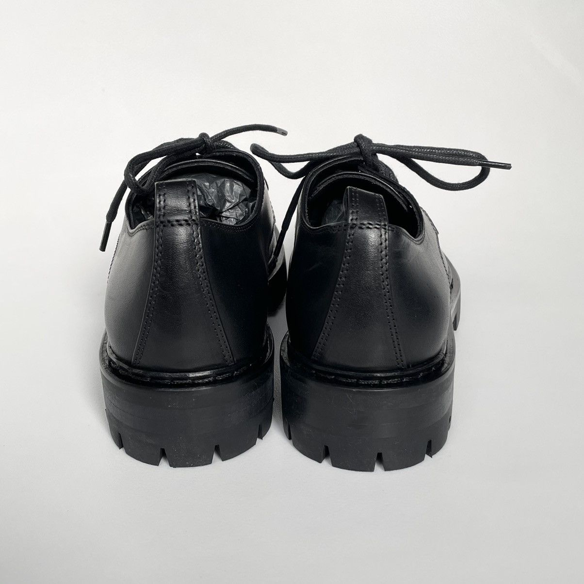 Ann Demeulemeester Black Leather Commando Sole Derbies Size US 7 / IT 37 - 9 Thumbnail