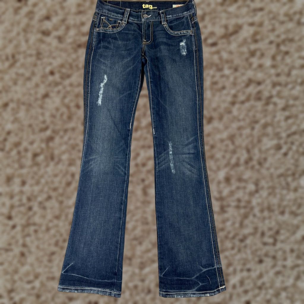 AG Jeans TagJeans Jeans Women 27 Blue Denim Bootcut Distressed Embroidered Womens Size 27" / US 4 / IT 40 - 1 Thumbnail