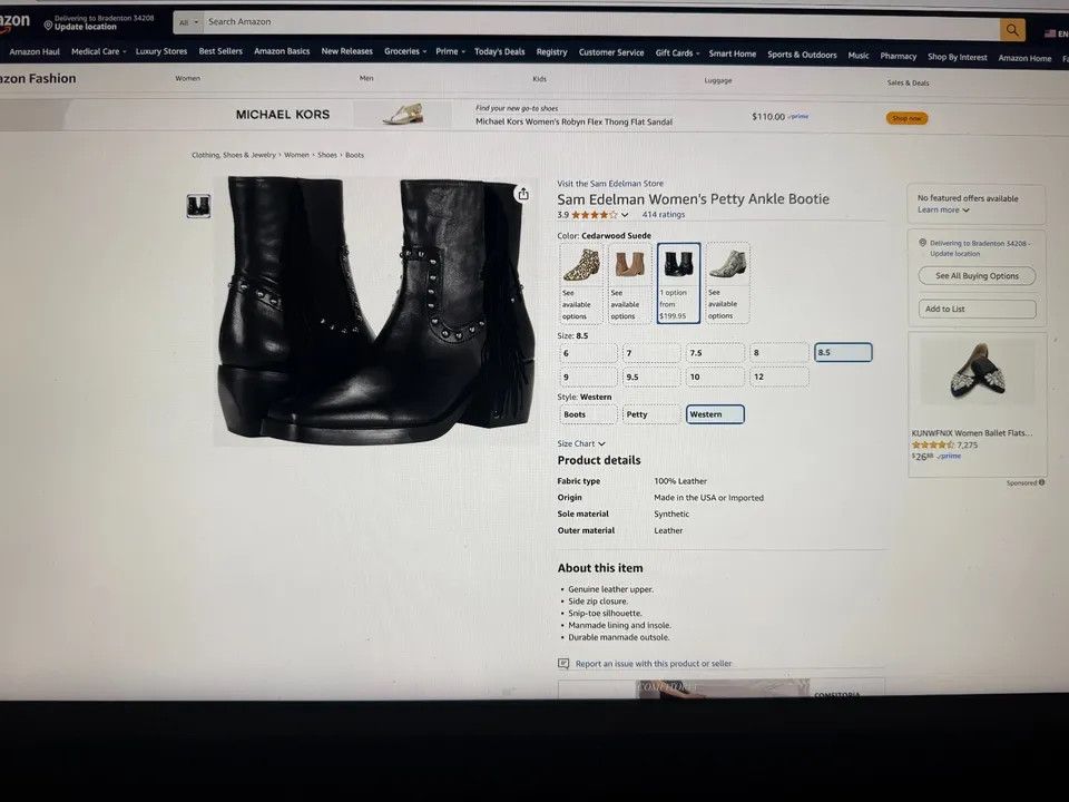 Sam Edelman Sam Edelman Women's Petty Ankle Bootie Size US 8.5 / IT 38.5 - 2 Thumbnail