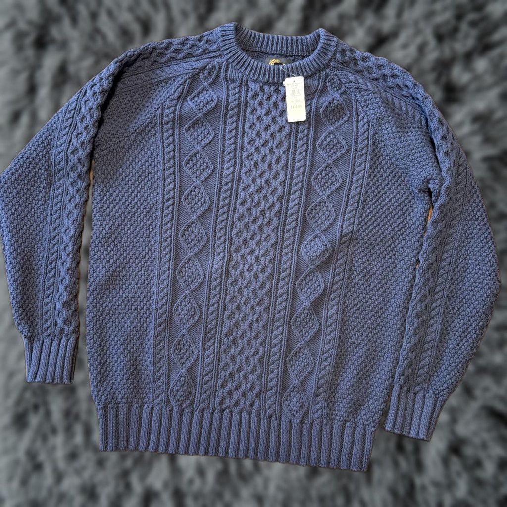 Vintage LL Bean Signature Cotton Fisherman Sweater XL Tall Dark Blue New Size US XL / EU 56 / 4 - 1 Thumbnail