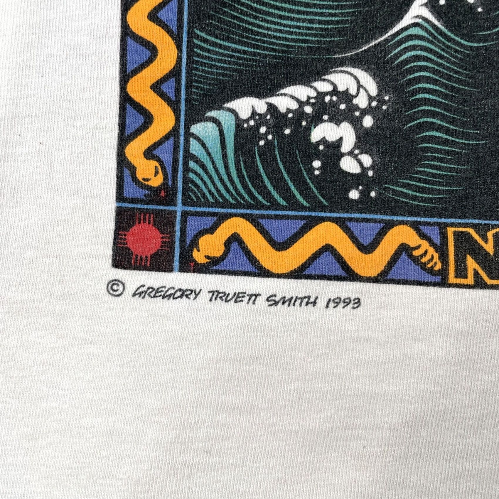Vintage VINTAGE Oneita Shirt XL White Santa Fe New Mexico Rafting Company 1993 Wolf Graphic Mens Size US XL / EU 56 / 4 - 3 Thumbnail