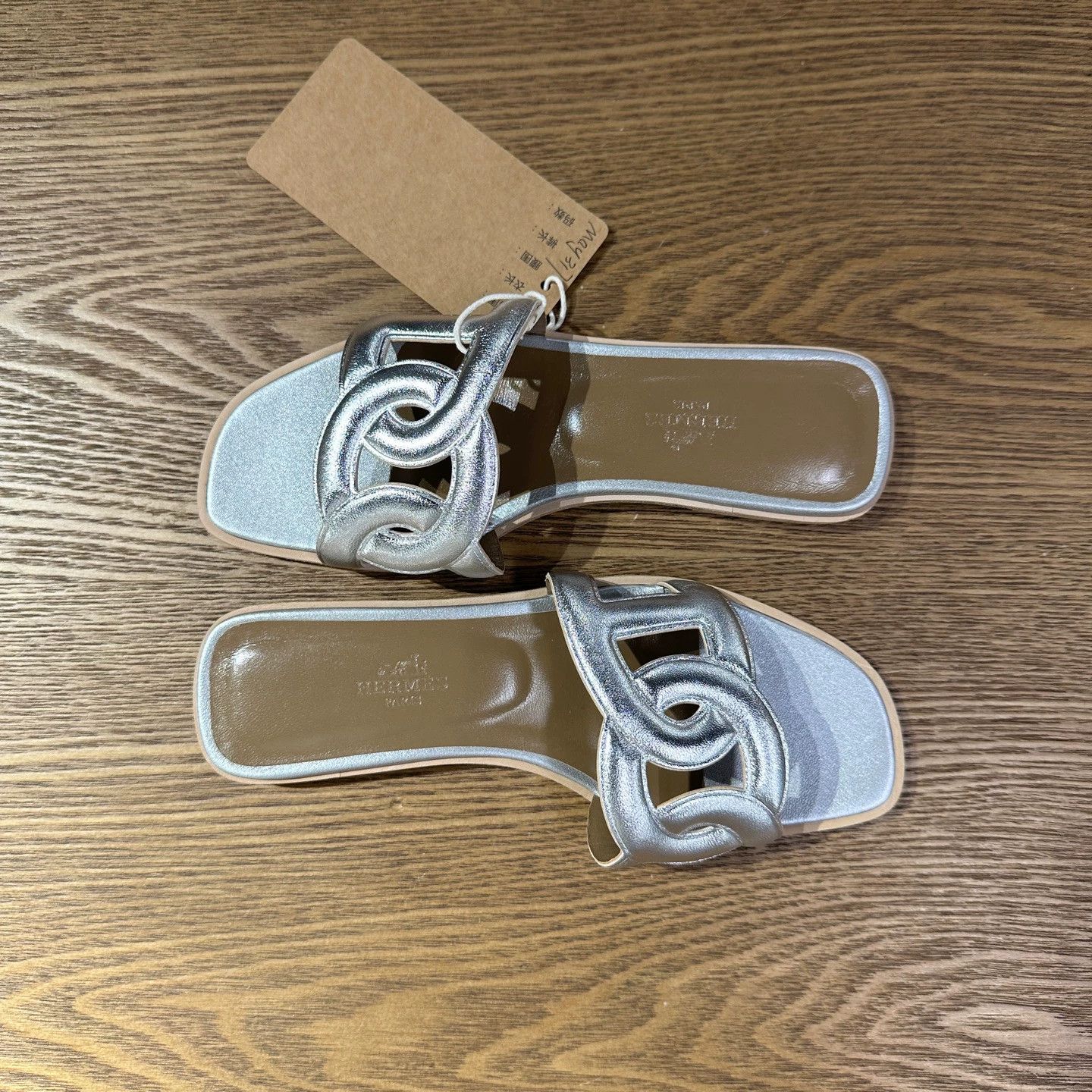 Hermes Hermes May317 Pigalle Slipper Silver Unused Size 36 Size US 5.5 / IT 35.5 - 3 Thumbnail