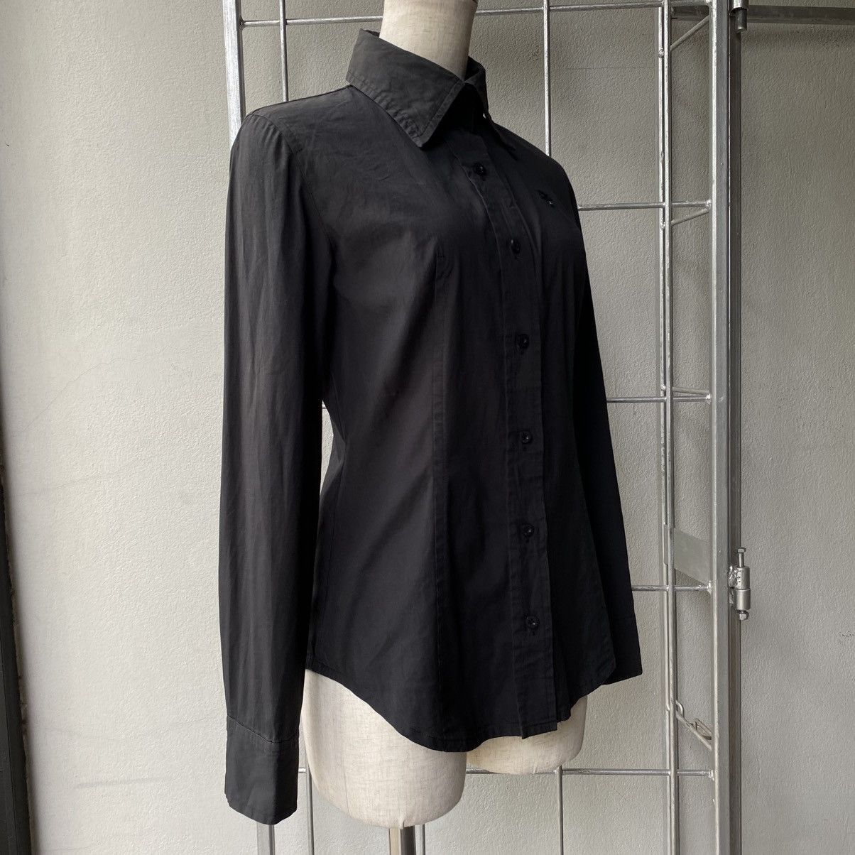 Courreges Courreges Black Fitted Elegant Collar Shirt Size XS / US 0-2 / IT 36-38 - 16 Thumbnail