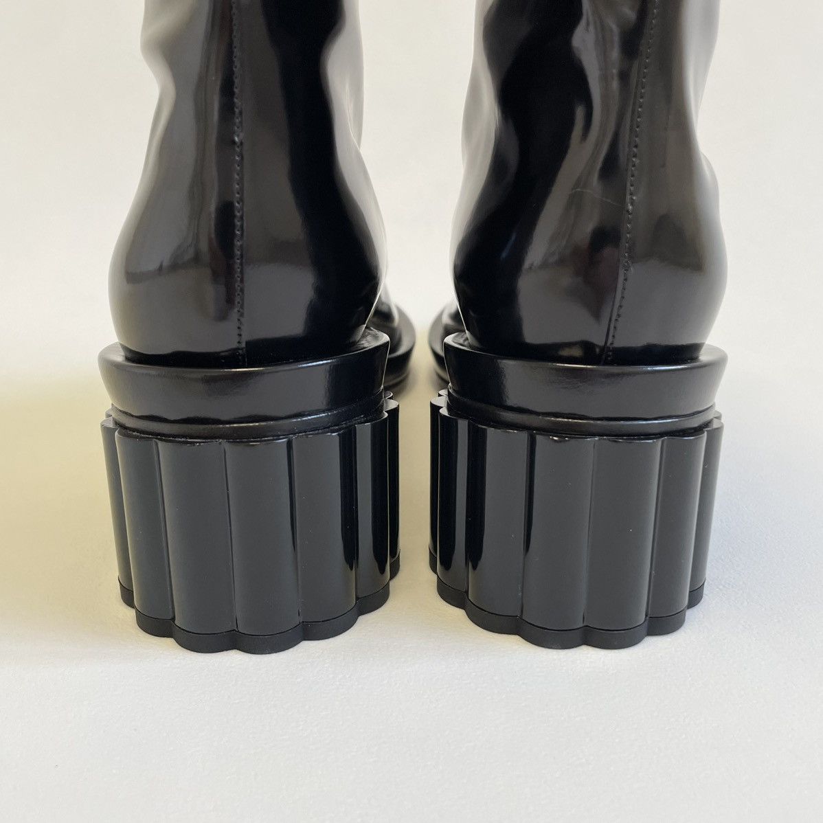 Simone Rocha Black Leather ‘Lacquered Heel’ Boots Size US 9 / IT 39 - 17 Thumbnail