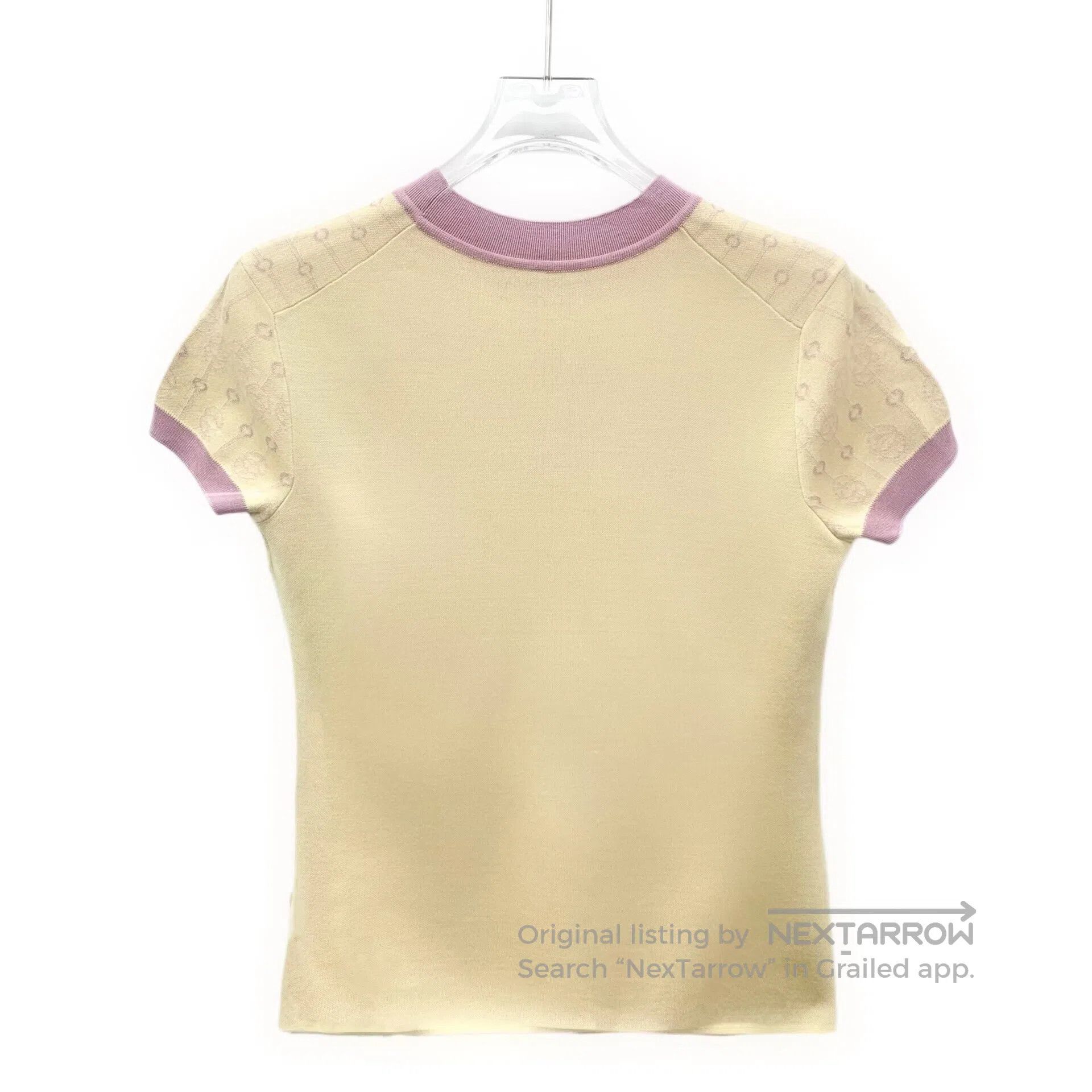 Hermes Hermes Yellow Buckle Embroidered Mulberry Silk Short Sleev Size XXS / US 00 / IT 34 - 2 Thumbnail