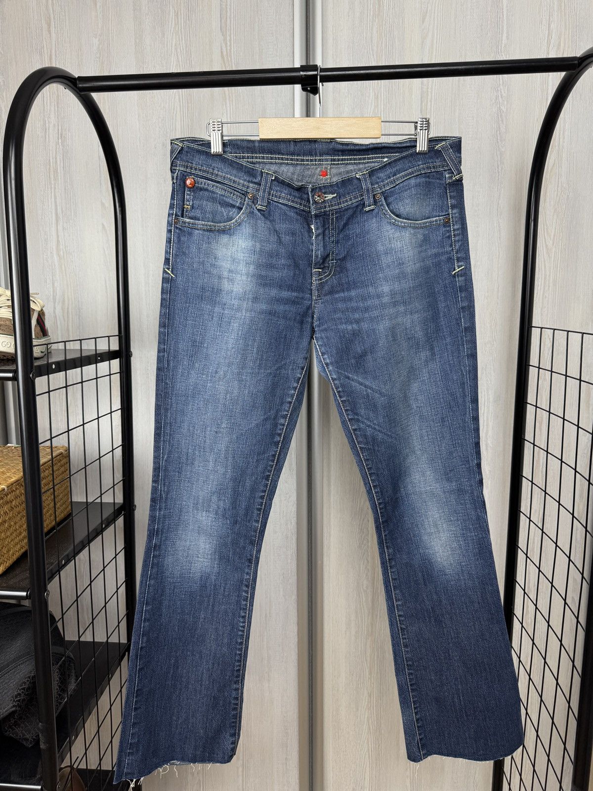 Evisu Evisu Puma Vintage 00s Washed Denim Y2K Flared Pants Jeans Size 34" / US 12 / IT 48 - 2 Thumbnail