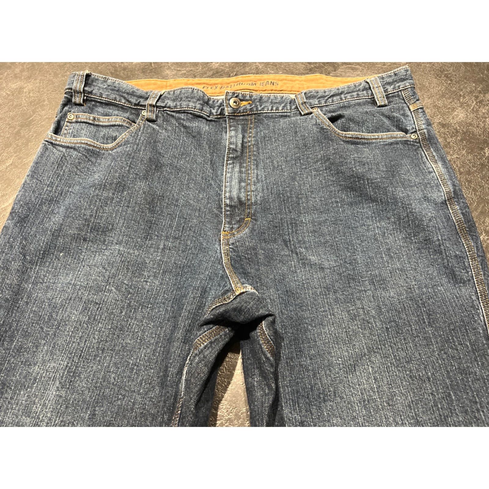 Vintage Duluth Trading Men’s Relaxed Fit Jeans 44x26 Denim Blue Stretch Zipper & Button Closure Size US 44 / EU 60 - 2 Thumbnail