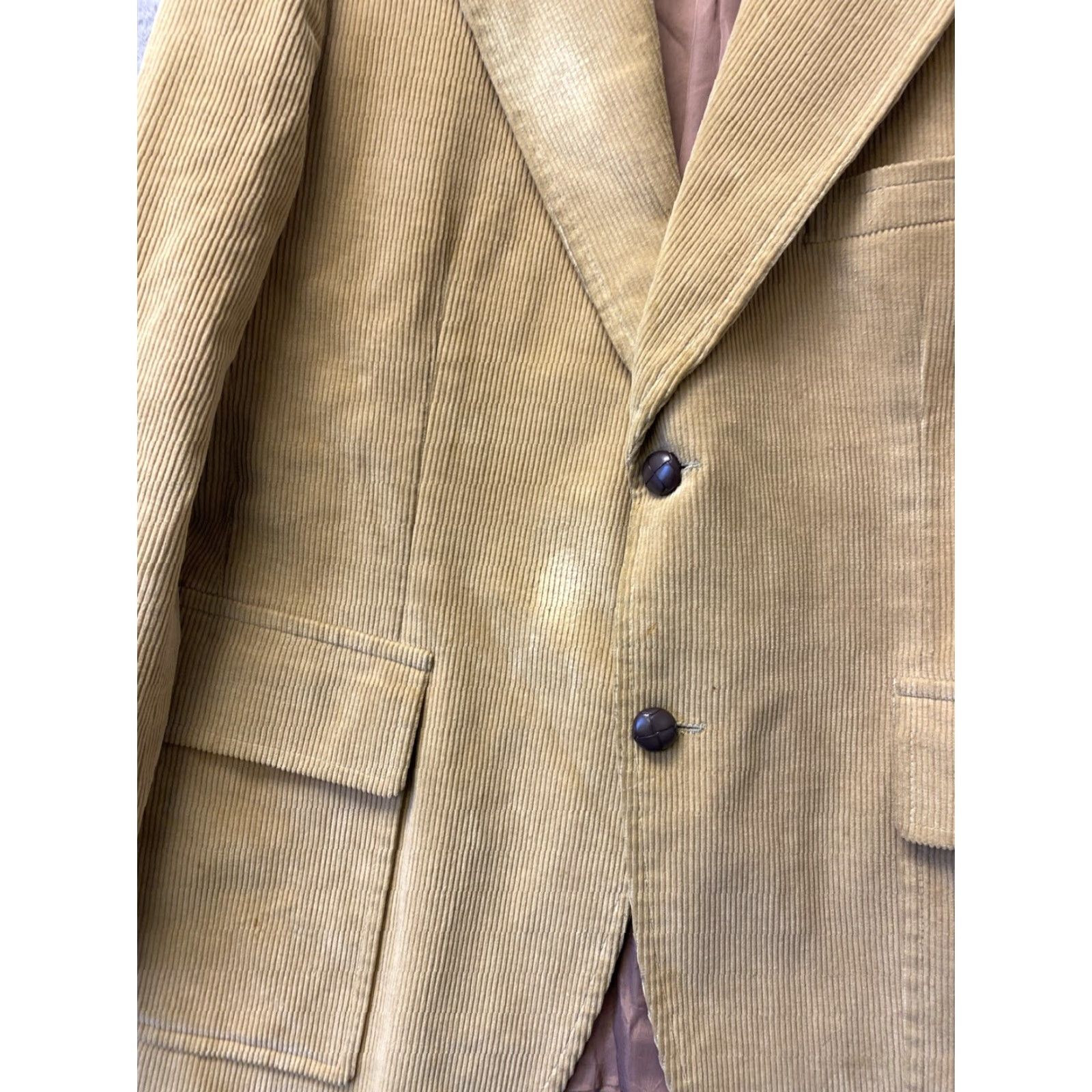 Vintage VINTAGE Monsieur Lauro Western Corduroy Jacket Coat Mens 44R Brown 70s Vintage Leather Buttons Pockets Long Size US S / EU 44-46 / 1 - 3 Thumbnail