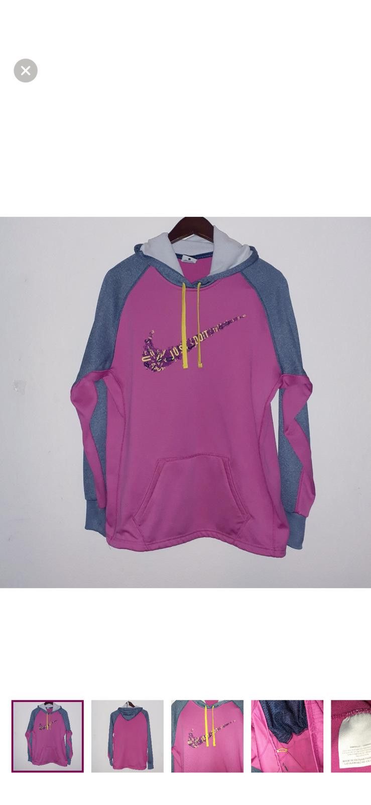 Nike Nike Therma-FIT Pink & Gray Hoodie – Just Do It Graphic Size L / US 10 / IT 46 - 1 Thumbnail