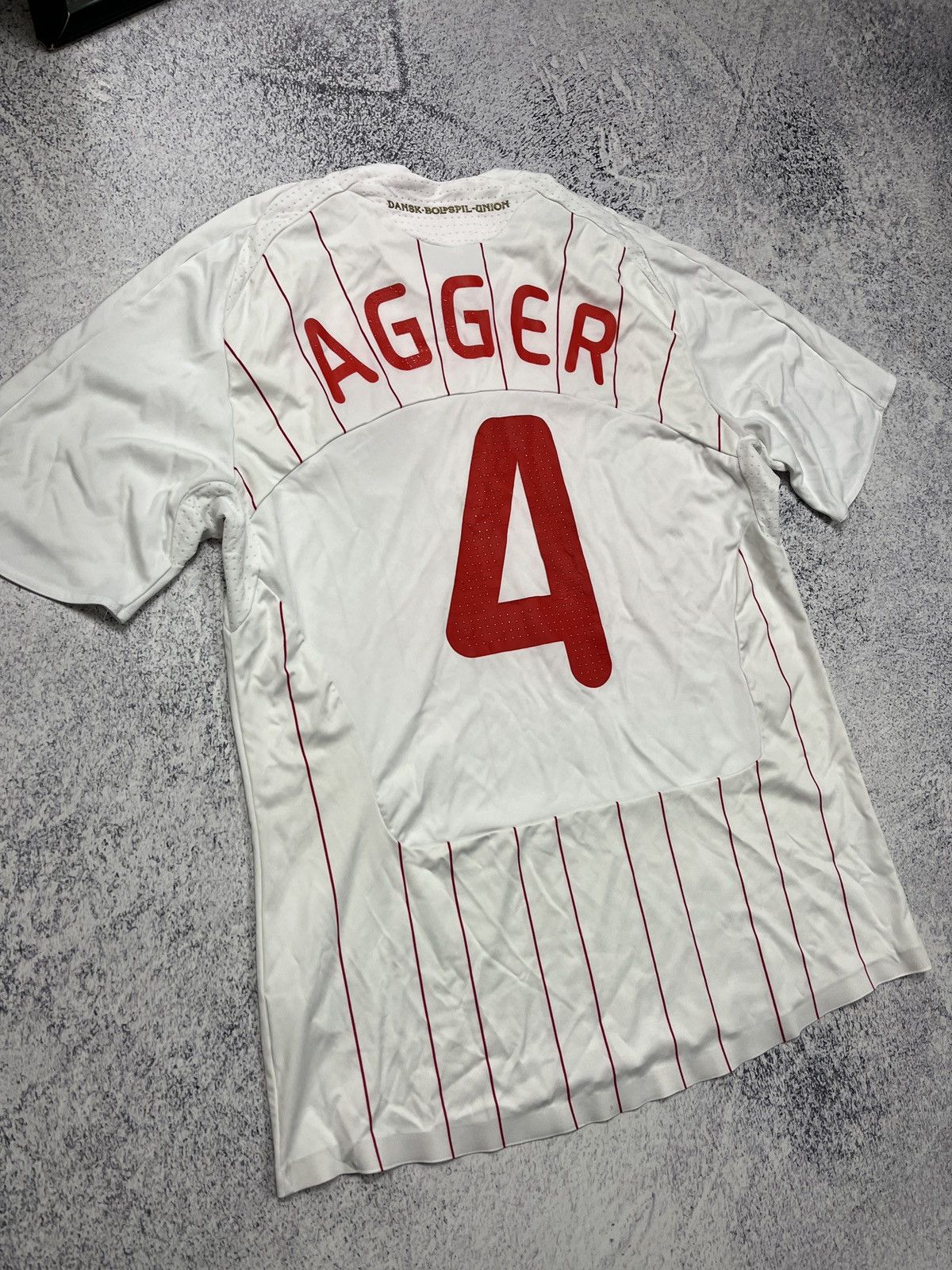 Adidas × Vintage Adidas Denmark 2008 #4 Agger Away Soccer Jersey Football Size US XL / EU 56 / 4 - 16 Thumbnail