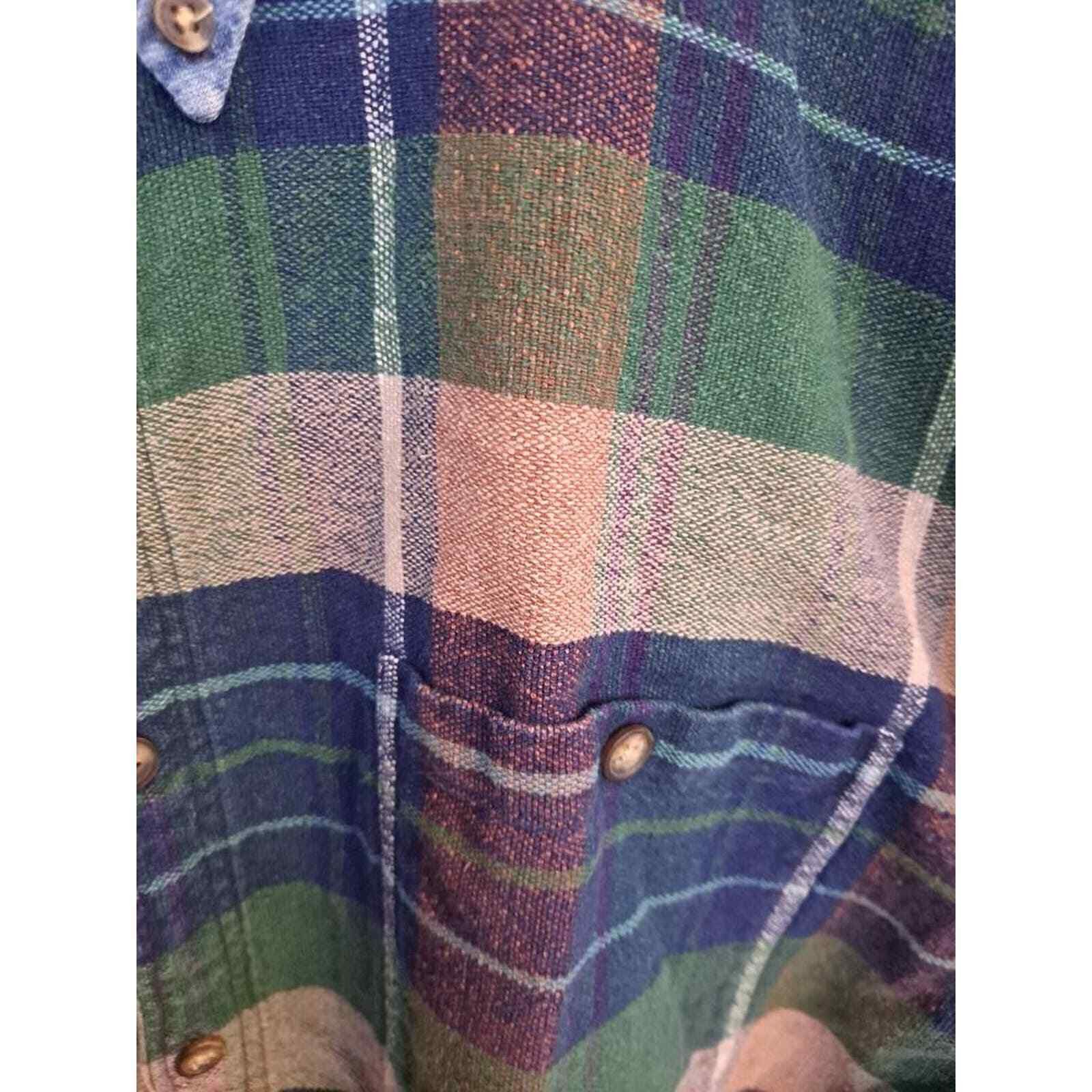 Other New River Plaid Flannel with Denim Collar Button Up Shirt Si Size US XL / EU 56 / 4 - 2 Thumbnail