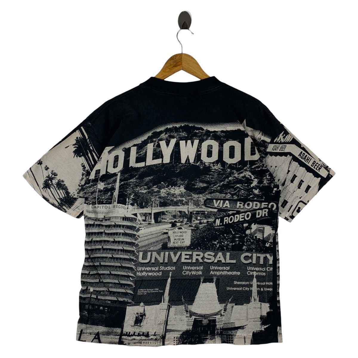 All Sport Vintage 90s HOLLYWOOD Full printed allsport tag tee Size US L / EU 52-54 / 3 - 4 Thumbnail