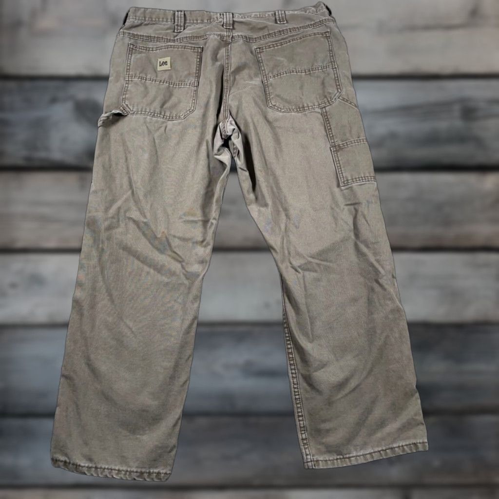 Lee VINTAGE Lee Canvas Carpenter Pants Mens 38 x 30 Brown Workwear Grunge Y2K Pants Size US 38 / EU 54 - 1 Thumbnail