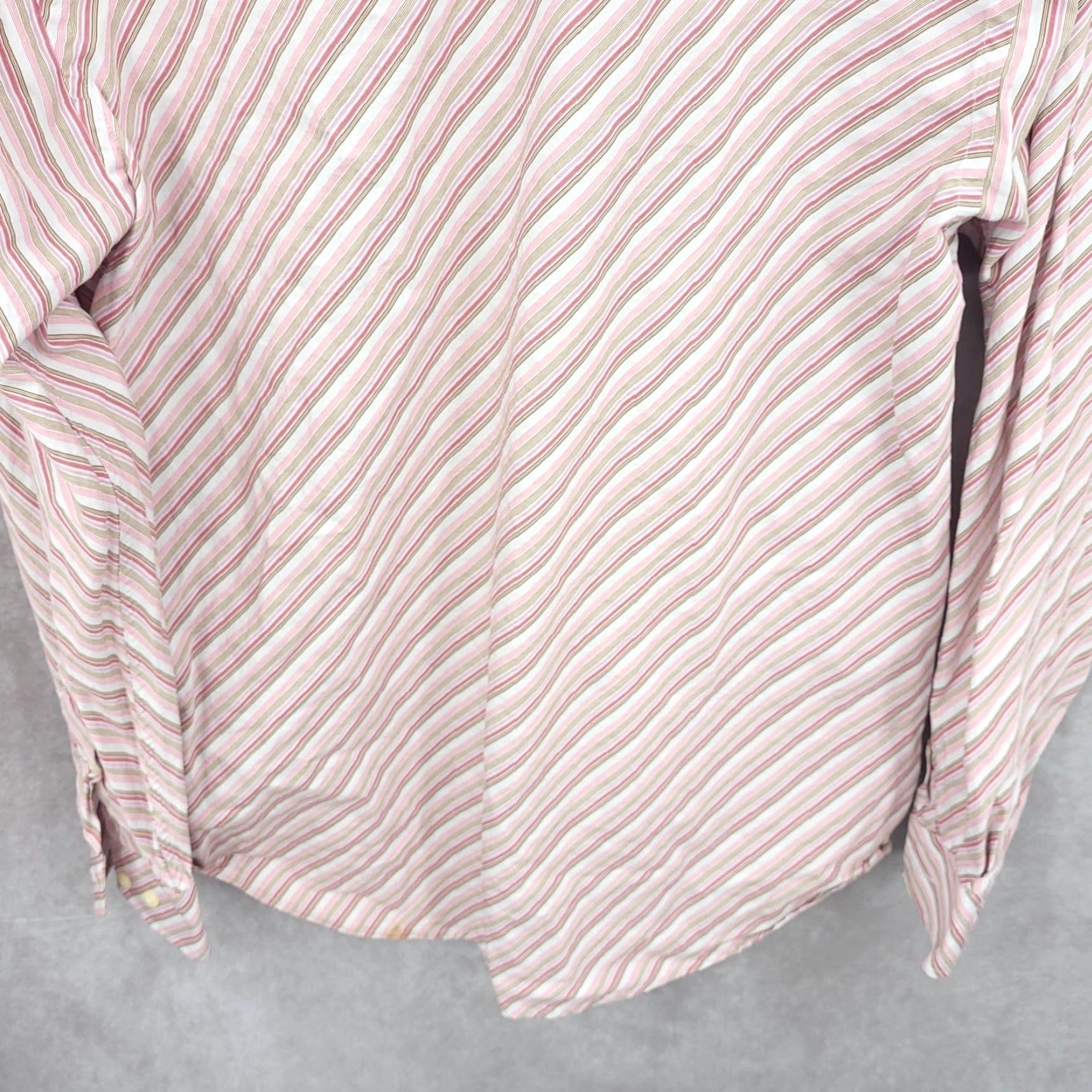 Express Express Shirt Mens Medium Pink Striped Classic Fit Button Up Polyester Blend Size US M / EU 48-50 / 2 - 7 Thumbnail