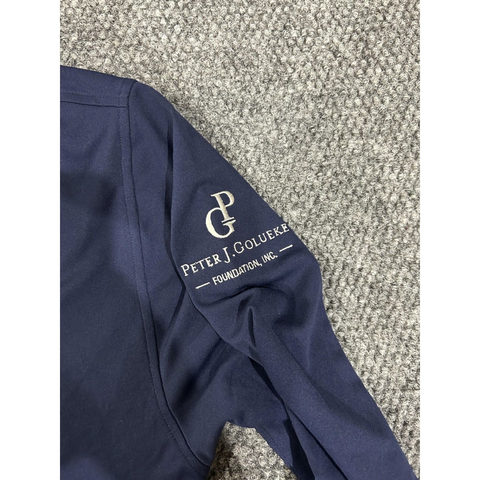 Vintage Donald Ross Sweatshirt Mens Medium Blue 1/4 Zip Golf Pullover Peter J Golueke Knit Polyester Mock Neck Zipper Logo Size US M / EU 48-50 / 2 - 3 Thumbnail