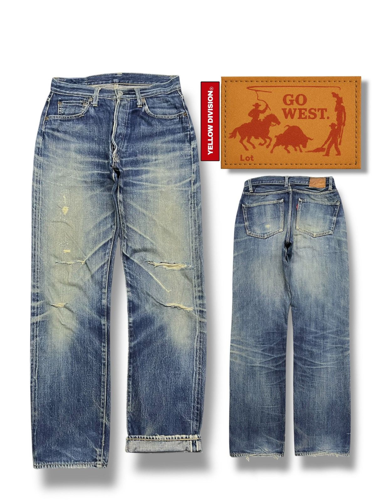 Japanese Brand Vintage Go west Yellow Division Selvedge Denim Japan Size US 29 - 1 Thumbnail