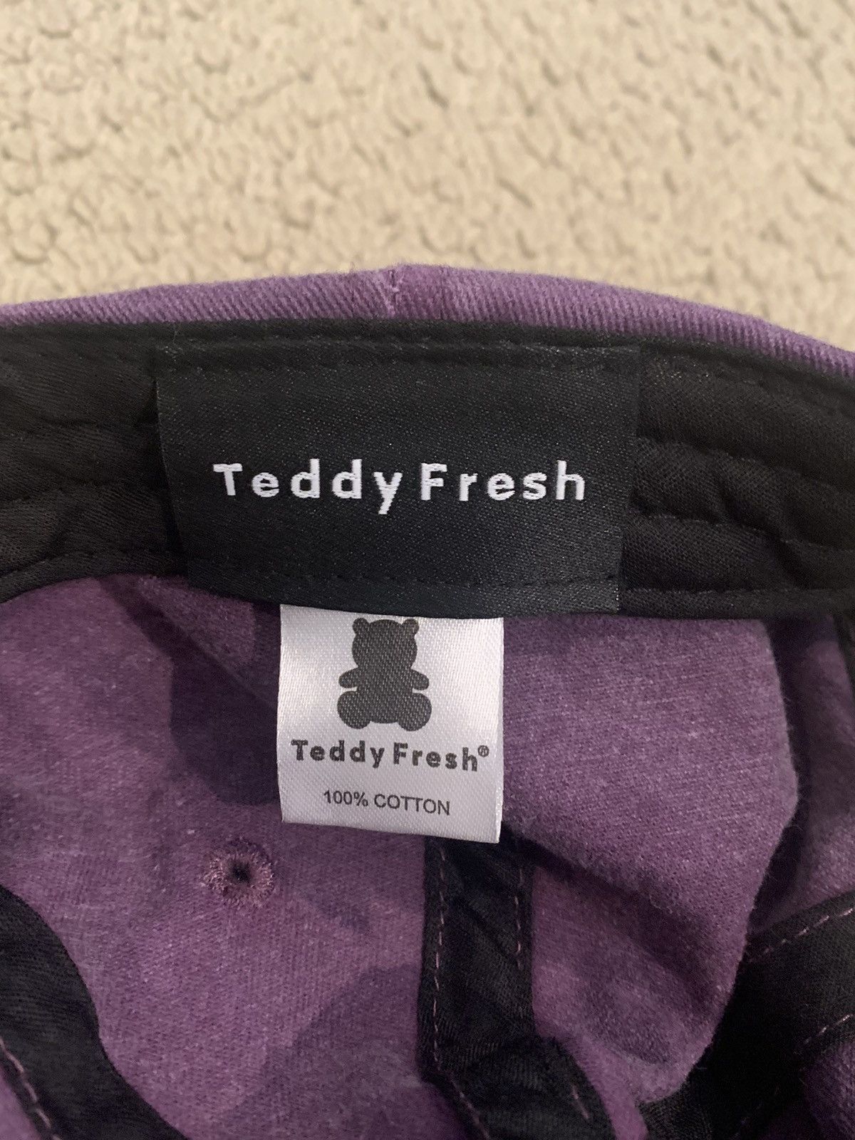 Teddy Fresh Teddy Fresh Purple and Black Bear Dad Hat Size ONE SIZE - 3 Thumbnail