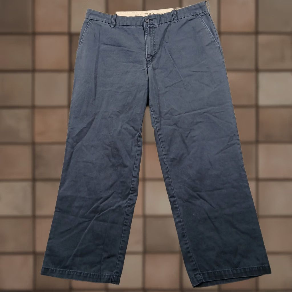 Izod IZOD Saltwater Straight Fit Blue Chino Pants Men's 38x30 100% Cotton EUC Size US 38 / EU 54 - 1 Thumbnail