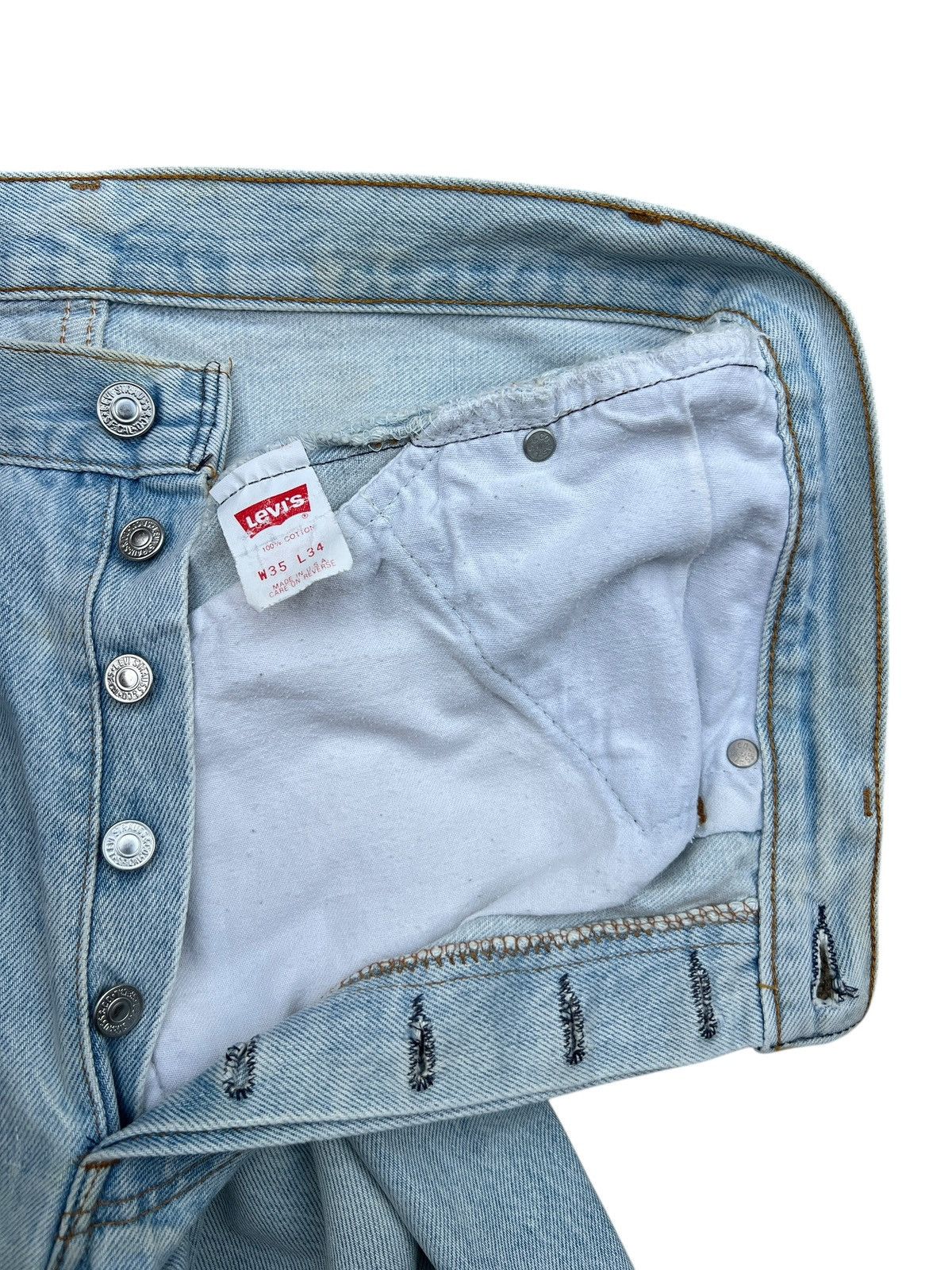 Levi's Vintage 80s Levis 501 Light Wash Denim Jeans 35x31 Size US 35 - 9 Thumbnail
