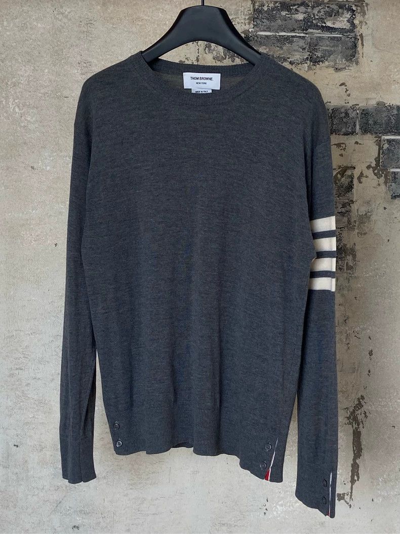 Thom Browne THOM BROWNE Classic Grey All Wool T-Shirt 2502-Nextarrow Size US L / EU 52-54 / 3 - 2 Thumbnail