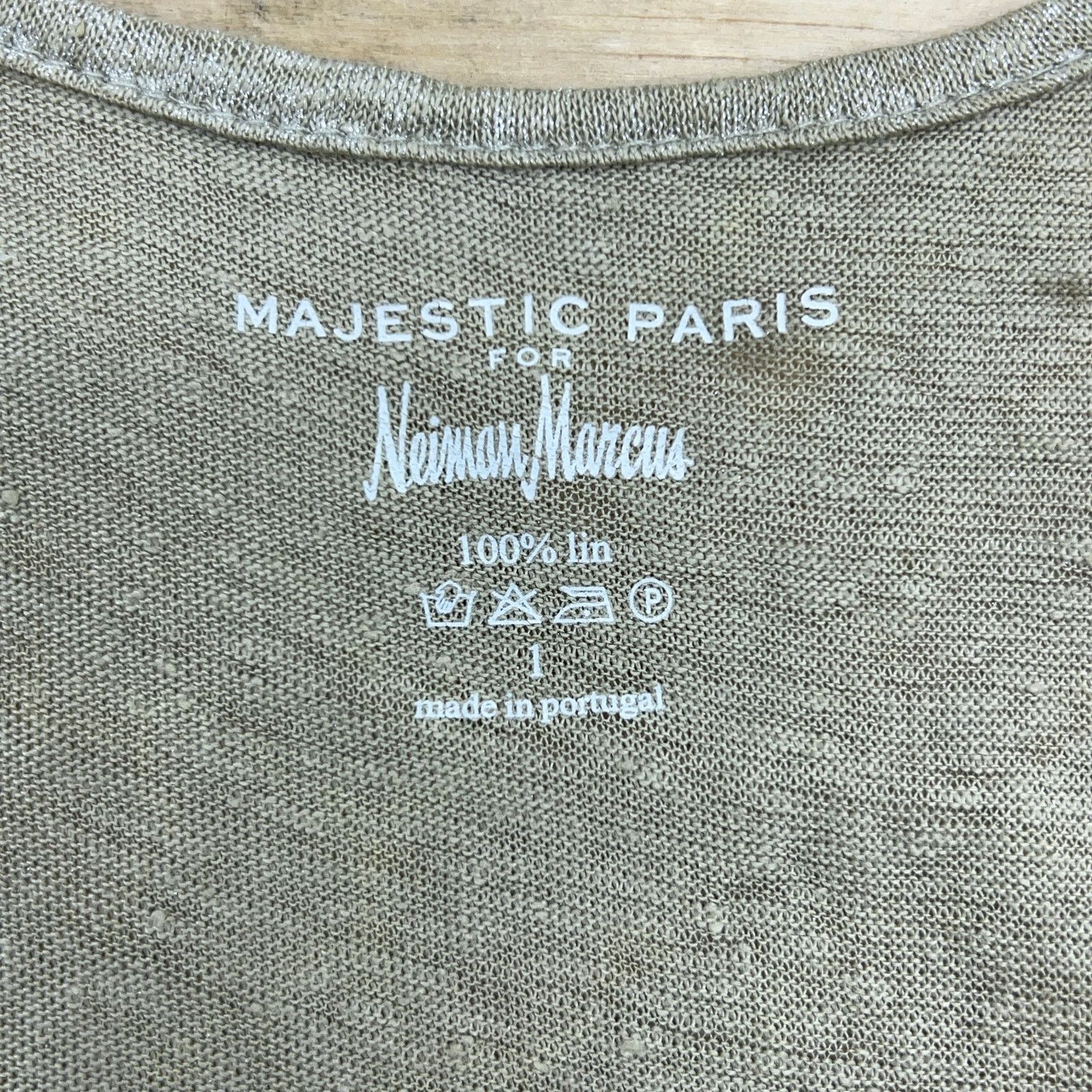 MAJESTIC FILATURES Majestic Paris Size 1 US XS Tank Top Linen Scoop Neck Khaki Size XS / US 0-2 / IT 36-38 - 12 Thumbnail