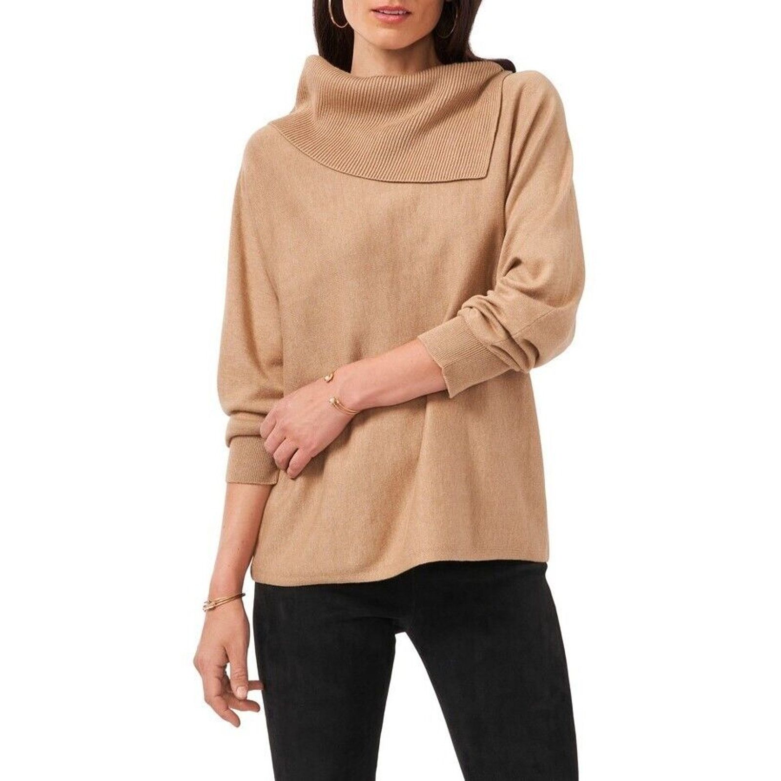 Vince Camuto Vince Camuto Women Fold-Over Neck Casual Sweater Size S Size S / US 4 / IT 40 - 1 Thumbnail