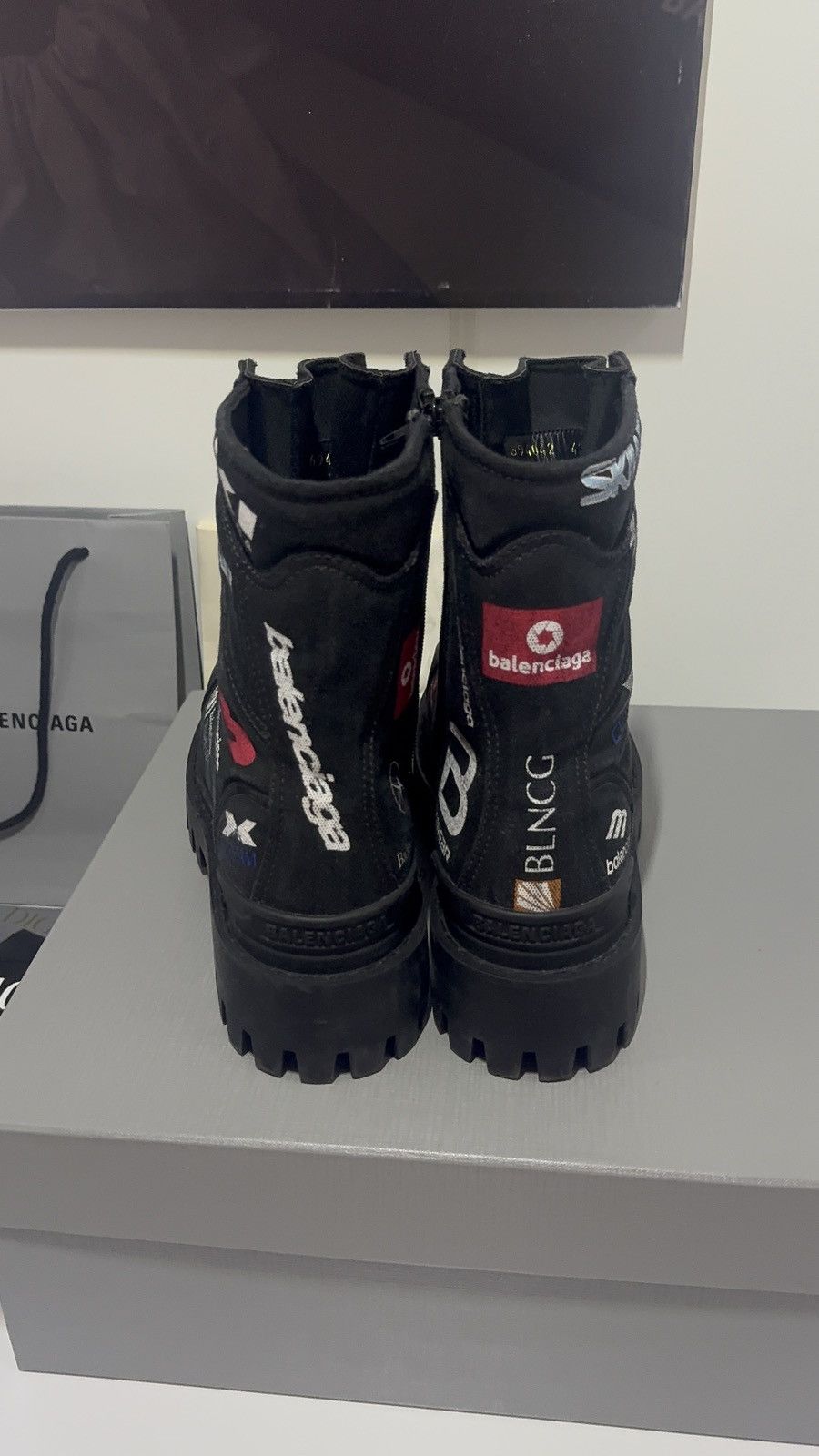 Balenciaga ✅Balenciaga Strike Comb Sky Wear black Boots multi logo 42 Size US 9 / EU 42 - 7 Thumbnail