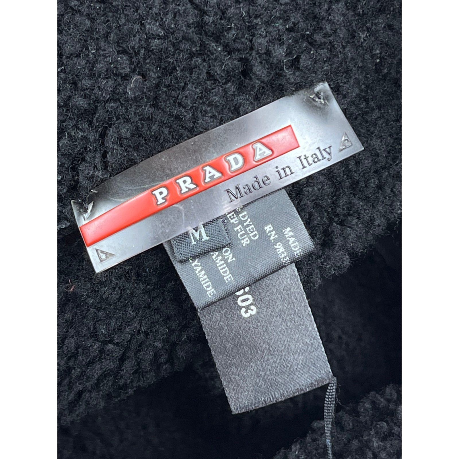 Miu Miu × Prada Prada Shearling Hat Leather Cap red tab logo Italy designer Size ONE SIZE - 9 Thumbnail