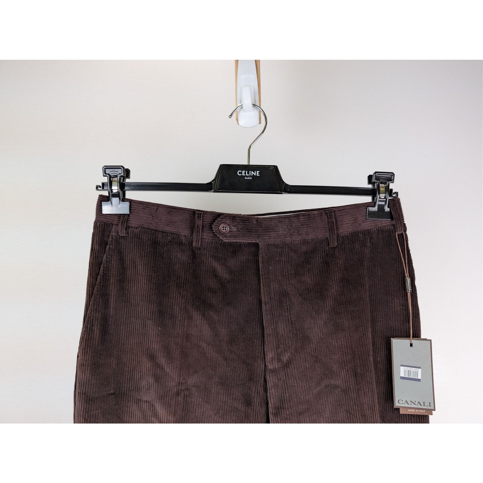 Canali o1rshd1 CC20 Corduroy Stretch Cotton Pants in Chocolate Size US 32 / EU 48 - 3 Thumbnail
