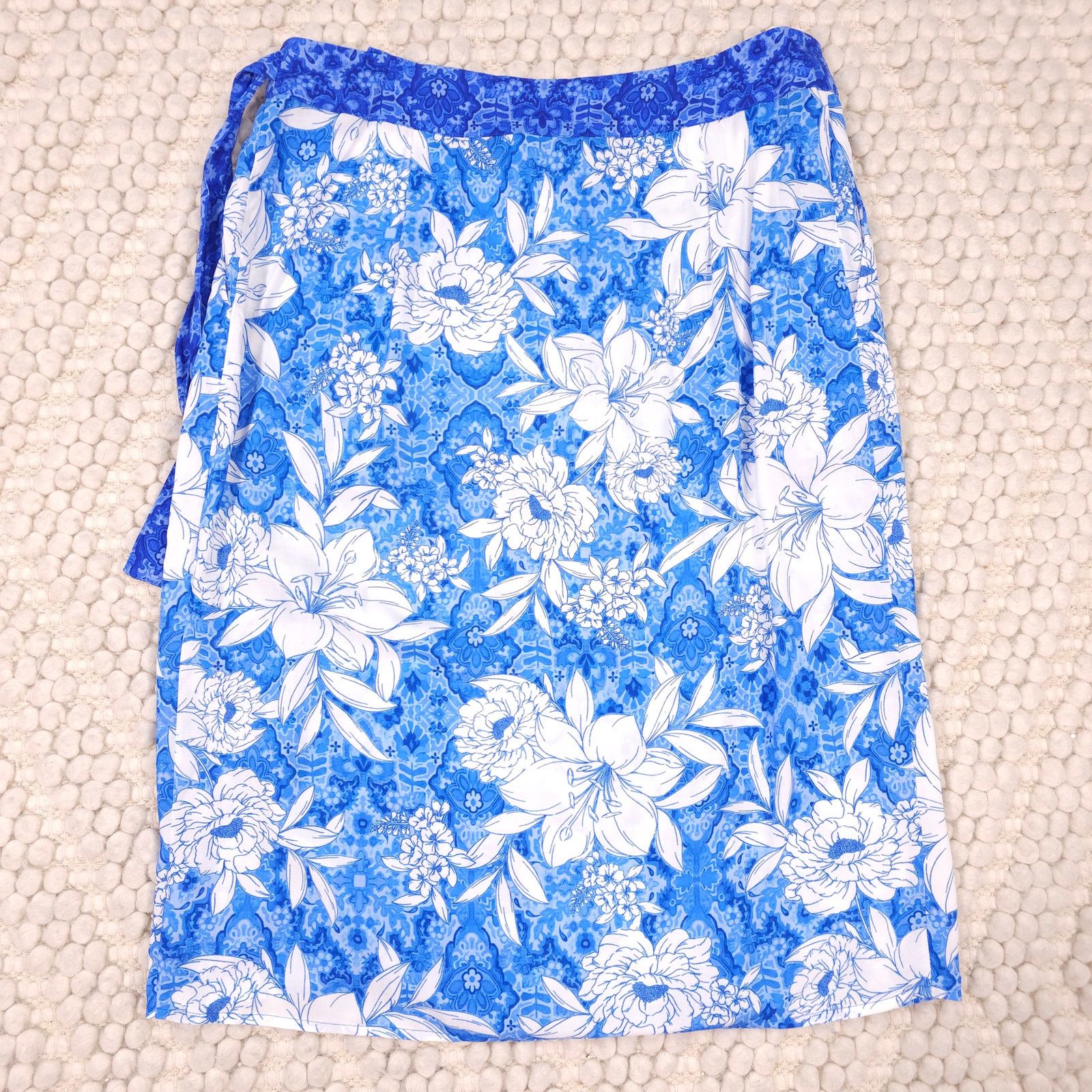 Johnny Was Johnny Was Clio Midi Coverup Skirt Blue Sz Medium Size 32" / US 10 / IT 46 - 6 Thumbnail