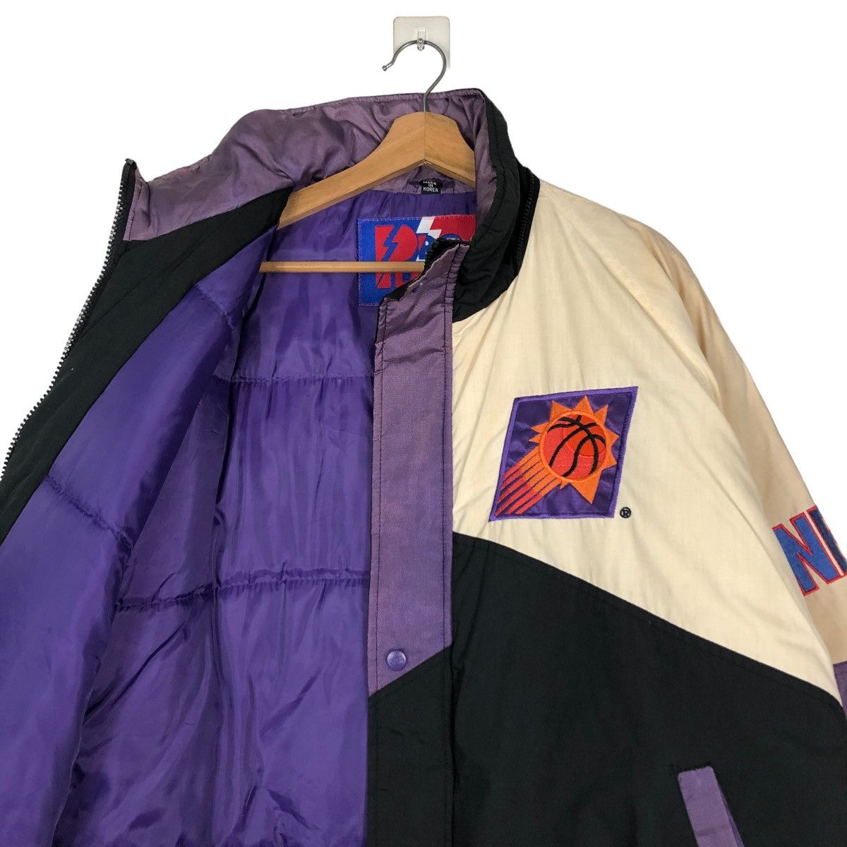 NBA 🔥VINTAGE PHOENIX SUNS STARTER BOMBER JACKET BIG LOGO Size US L / EU 52-54 / 3 - 14 Thumbnail