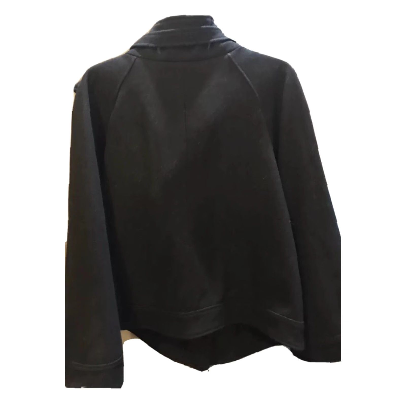 Soft Surroundings Wool Moto Jacket Full Zip Coat Women Black M