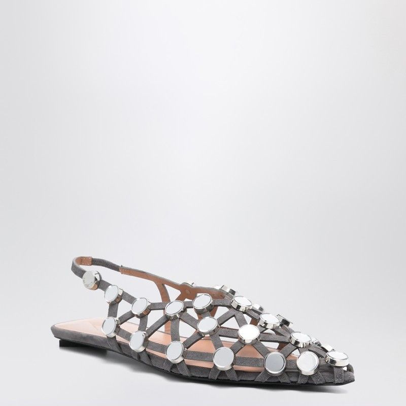 The Attico Dark Grey Grid Ballerina