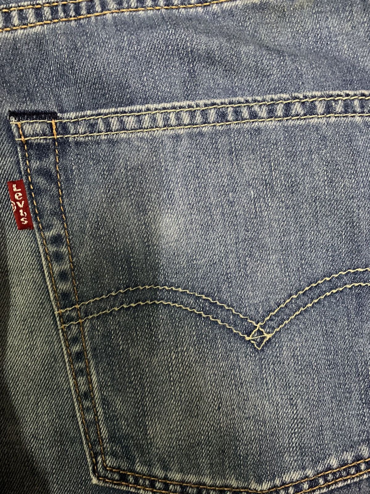 Levi's Vintage Clothing Vintage Levis 502 Blue Wash Distressed Denim Jorts Size US 31 - 13 Thumbnail