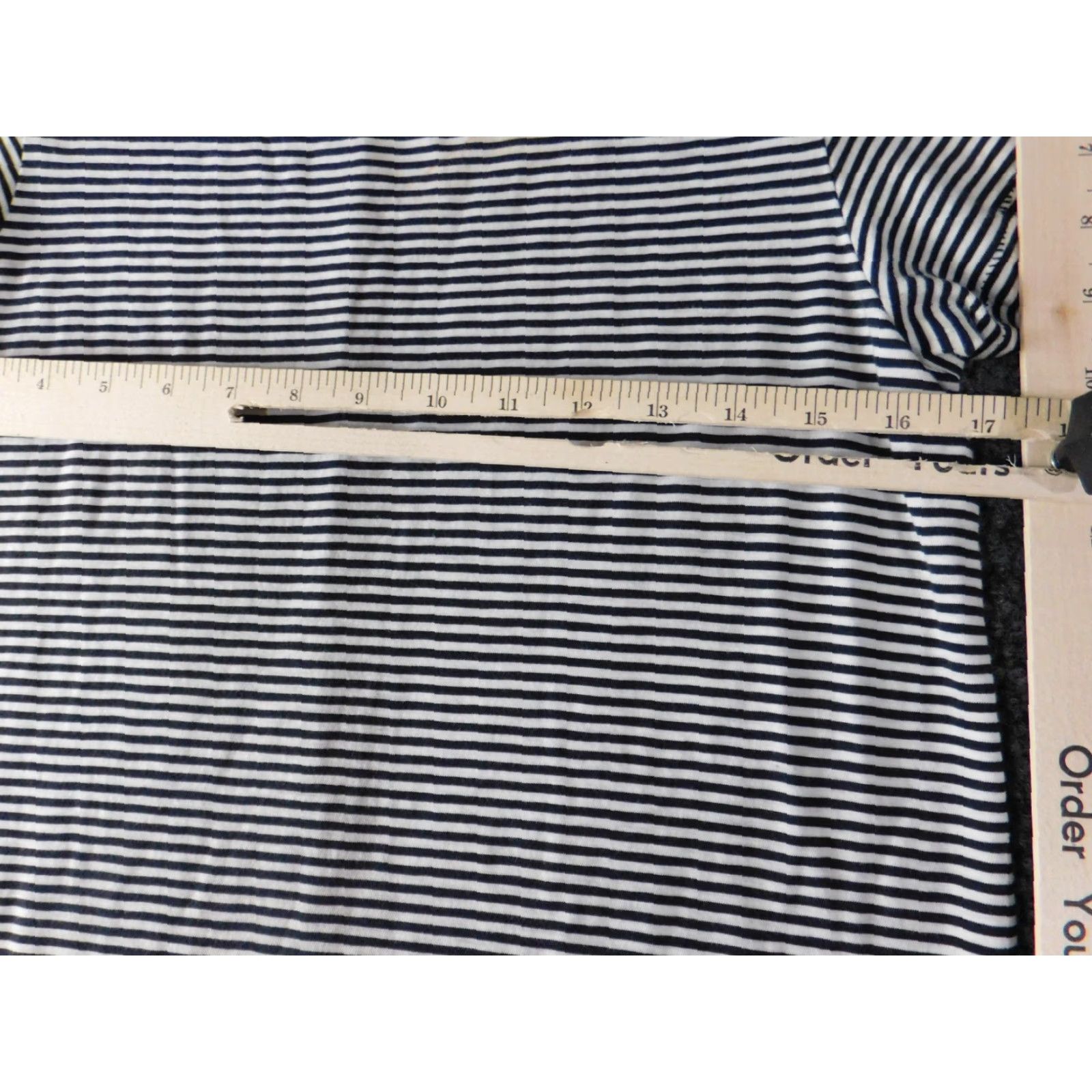 Rag & Bone Rag & Bone Dress Shirt Womens Striped Black Knee Length Raglan Sleeve Knit Rayon Pull Over Crew Neck Short Sleeve M Size M / US 6-8 / IT 42-44 - 4 Thumbnail