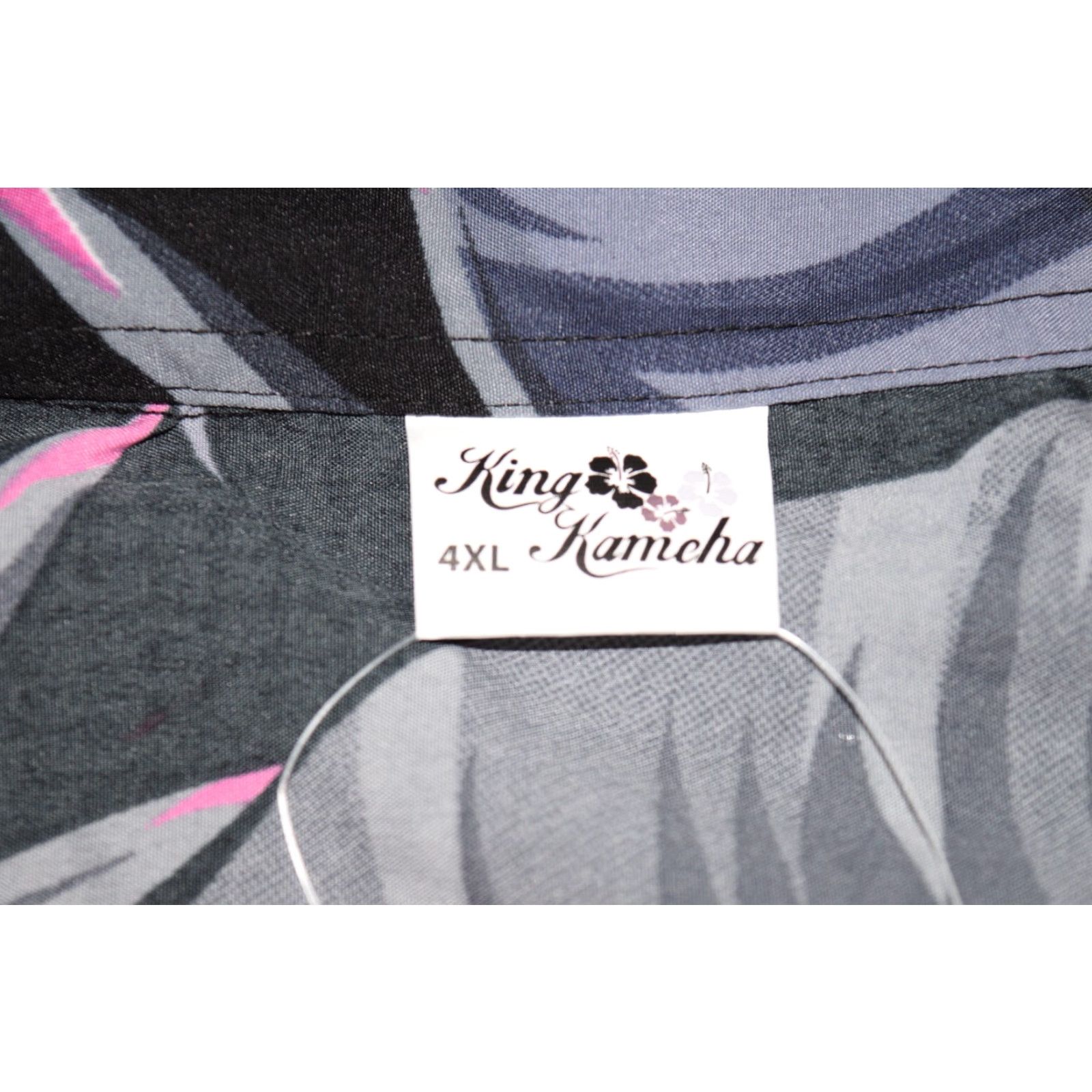 Vintage King Kameha Shirt Mens 4XL Black Grey Hawaiian Pineapple Aloha Casual Funky NWT Size US XXL / EU 58 / 5 - 5 Thumbnail