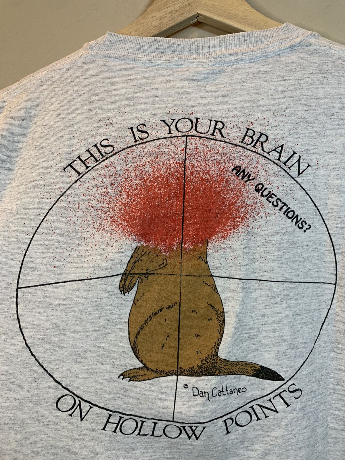 Vintage RARE Vintage Your Brain On Hollow Points Single Stitch Shirt Size US XL / EU 56 / 4 - 4 Thumbnail