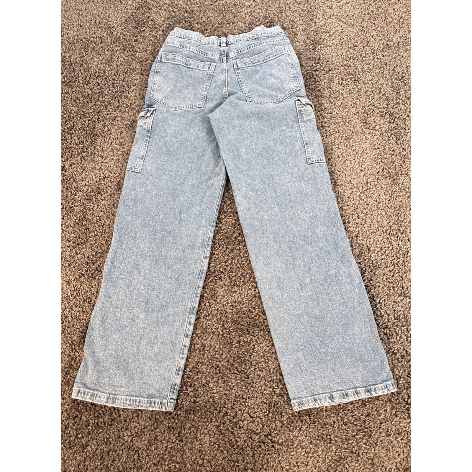 Gap GAP Jeans Womens 27x30 4L Cargo 90s Loose Mid Rise Denim Light Wash Blue Wide-Leg Jeans Womens Size 27" / US 4 / IT 40 - 7 Thumbnail
