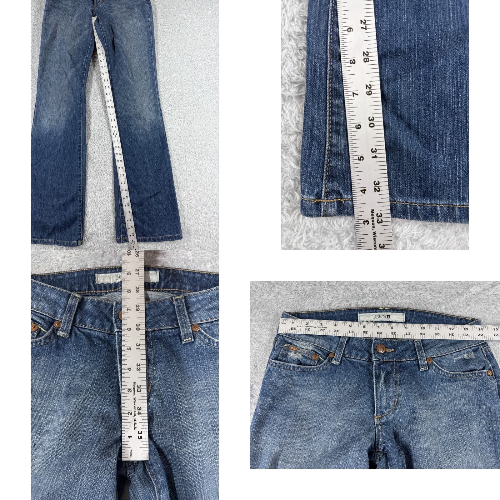 Mavi Mavi Jeans Women 28 Blue Denim Bootcut Distressed 5-Pocket Regular Rise Low Rise Cotton Jeans - 27x33 Size 28" / US 6 / IT 42 - 8 Thumbnail