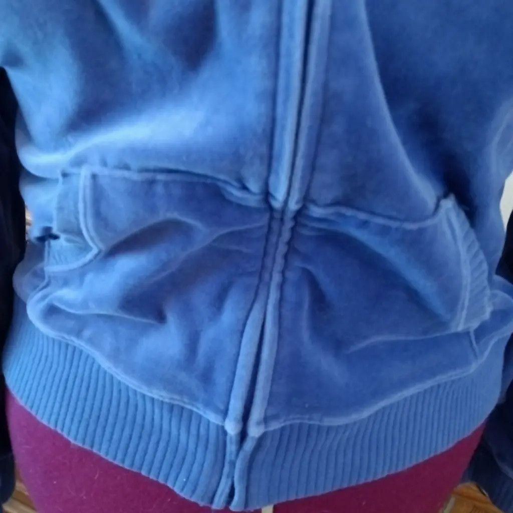 Victoria's Secret Juicy Couture Blue Velour Zip Hoodie Size L / US 10 / IT 46 - 6 Thumbnail
