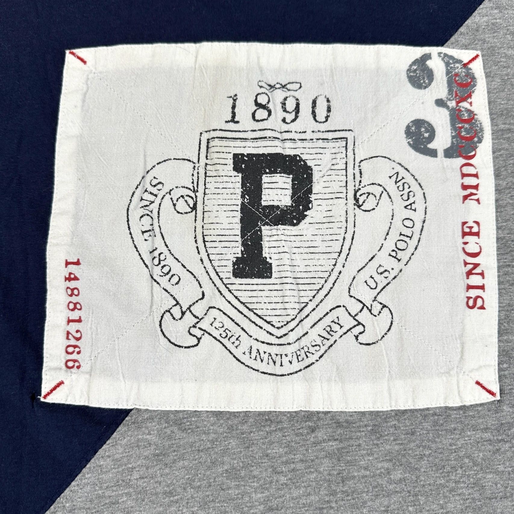 U.S. Polo Assn. US Polo Assn Shirt Mens XL Blue Gray Colorblock 125th Anniversary Patch Tee Size US XL / EU 56 / 4 - 3 Thumbnail