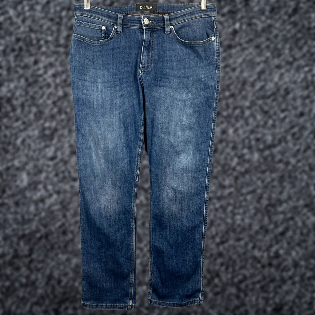 DUER DU/ER Jeans Blue Denim L2X Relaxed Taper Stretch 36x31 Men Size US 36 / EU 52 - 1 Thumbnail