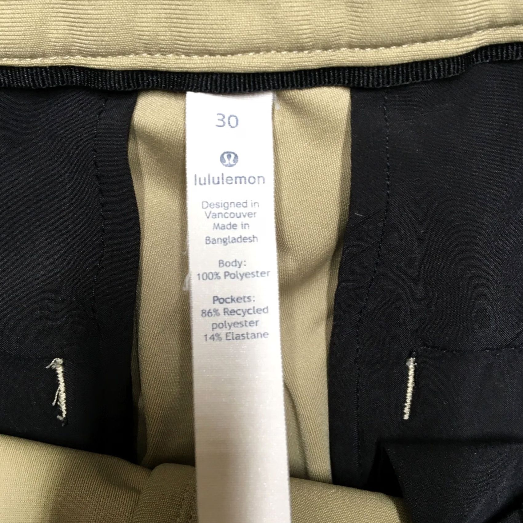 Lululemon Lululemon ABC Pant Mens 30x30 Beige Chino Slim Performance Golf Flat Front Classic Pockets Logo Size US 30 / EU 46 - 6 Thumbnail