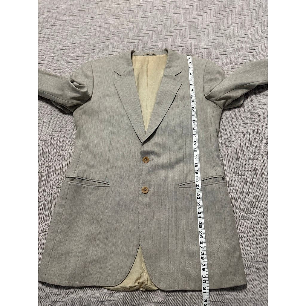 Ermenegildo Zegna Ermenegildo Zegna tan wool and silk two button blazer Size 40R - 9 Thumbnail
