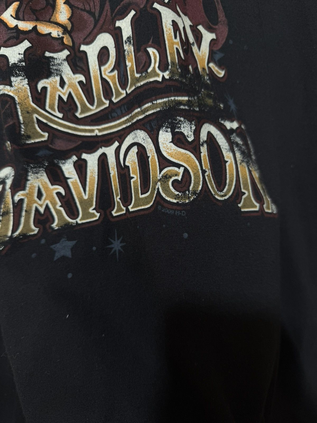 Band Tees × Harley Davidson × Vintage Vintage 2009 Harley Davidson Sexy Cop Girl Ed Hardy T-Shirt Size US L / EU 52-54 / 3 - 4 Thumbnail