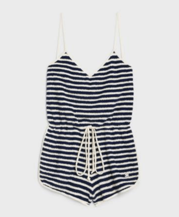 image of Celine O1Bcso1Str0224 2A01V617J.01Ma Jumpsuits In Off White/navy, Women's (Size 36)
