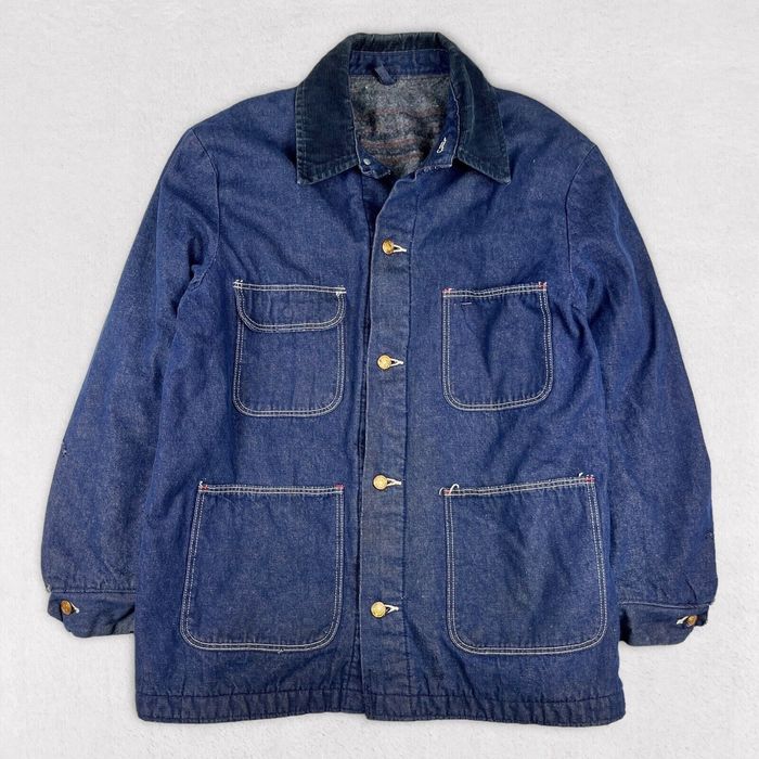 Vintage 60s Wrangler Blue Bell Denim Blanket Lined Chore Coat Work ...